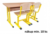školní lavice a židle SET dvoumístný Student stavitelný min 10ks