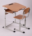SET jednomístný Student PO stavitelný naklápěcí +židle STUDENT sedák a opěrák HPL buk
