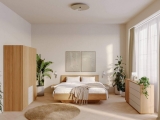 postel AMI 160x200 s nočními stolky WoodTouch buk