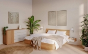 postel AMI 180x200 s nočními stolky WoodTouch dub