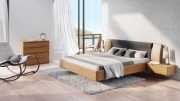 postel FLABO 180x200 s úložným prostorem a nočními stolky dub