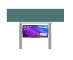 sestava pro LCD 65" na pylonech 290 s přední tabulí ŠKOL K 350x100