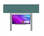 sestava pro LCD 75" na pylonech 290 s přední tabulí ŠKOL K 350x100