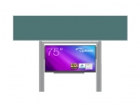 sestava pro LCD 75" na pylonech 290 s přední tabulí ŠKOL K 400x100