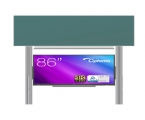 sestava pro LCD 86" na pylonech 320 s přední tabulí ŠKOL K 300x120